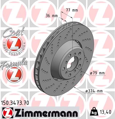 Tarcza hamulcowa ZIMMERMANN 150.3473.70