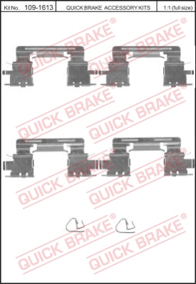 Zestaw akcesoriów montażowych  klocków hamulcowych QUICK BRAKE 109-1613
