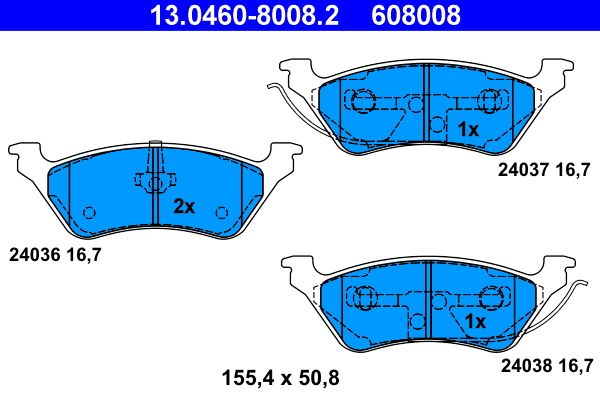 Klocki hamulcowe ATE 13.0460-8008.2
