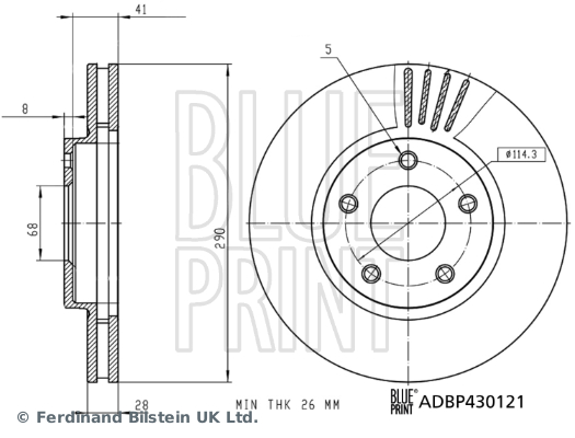 Tarcza hamulcowa BLUE PRINT ADBP430121