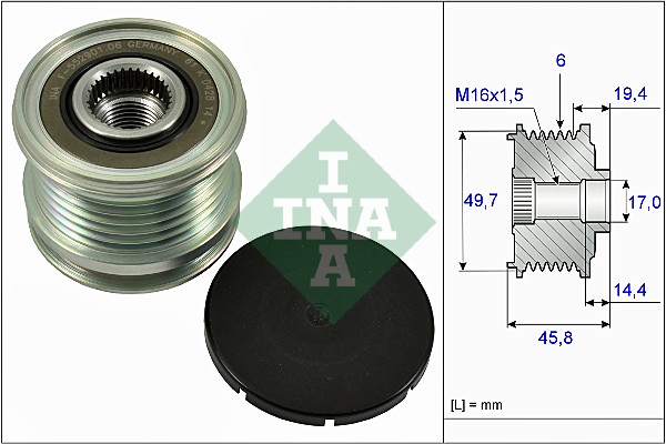 Sprzęgło alternatora INA 535 0168 10