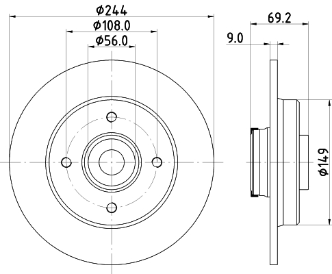 Tarcza hamulcowa HELLA 8DD 355 132-161