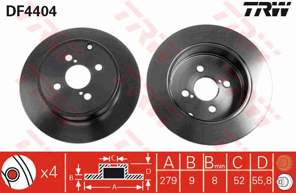 Tarcza hamulcowa TRW DF4404