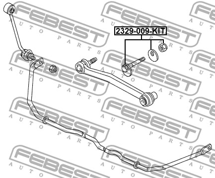 śruba do regulacji pochylenia koła FEBEST 2329-009-KIT