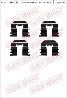 Zestaw akcesoriów montażowych  klocków hamulcowych QUICK BRAKE 109-1780