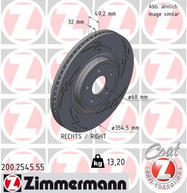 Tarcza hamulcowa ZIMMERMANN 200.2545.55