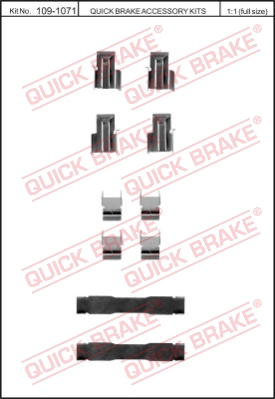 Zestaw akcesoriów montażowych  klocków hamulcowych QUICK BRAKE 109-1071