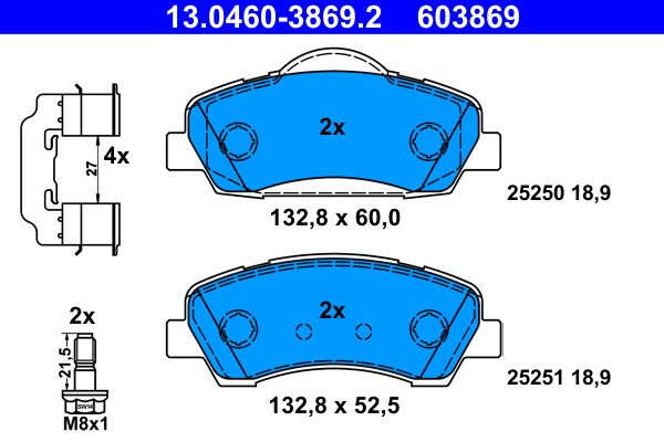 Klocki hamulcowe ATE 13.0460-3869.2