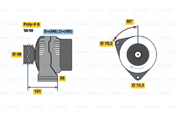 Alternator BOSCH 0 986 039 740