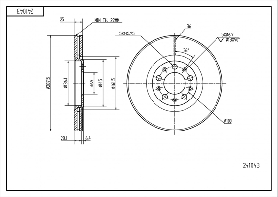 Tarcza hamulcowa HART 241 043