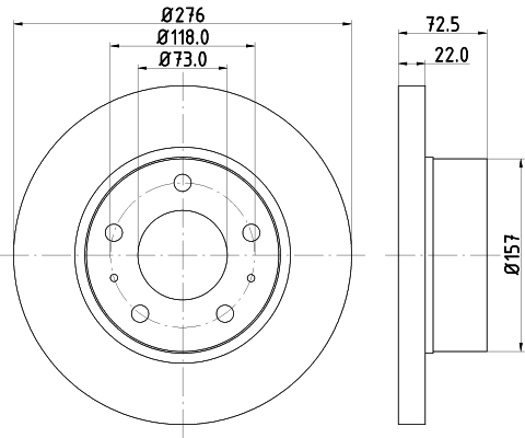 Tarcza hamulcowa HELLA 8DD 355 107-401