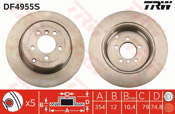 Tarcza hamulcowa TRW DF4955S