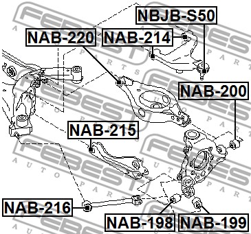 Tuleja wahacza FEBEST NAB-216