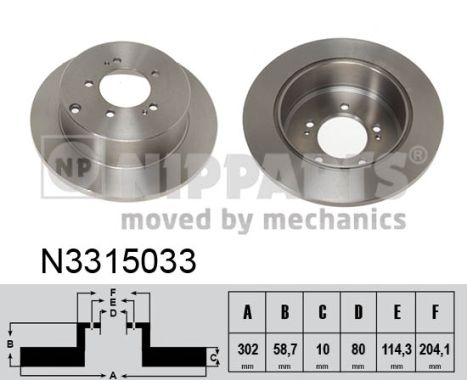 Tarcza hamulcowa NIPPARTS N3315033