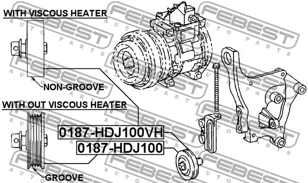 Rolka napinacza paska osprzętu FEBEST 0187-HDJ100HV