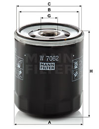 Filtr oleju MANN-FILTER W 7062