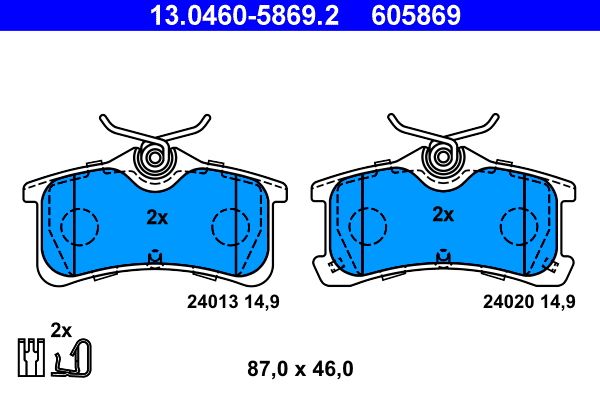 Klocki hamulcowe ATE 13.0460-5869.2