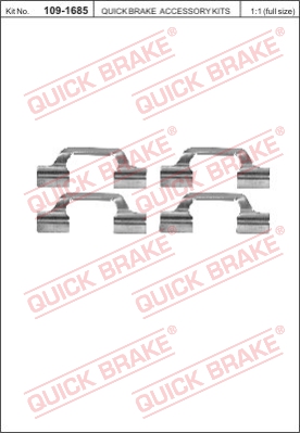 Zestaw akcesoriów montażowych  klocków hamulcowych QUICK BRAKE 109-1685