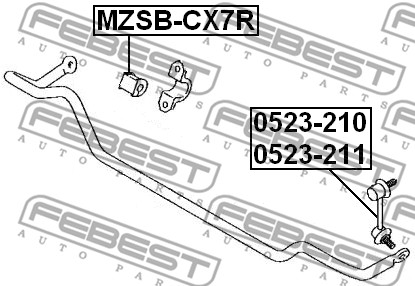 Guma stabilizatora FEBEST MZSB-CX7R