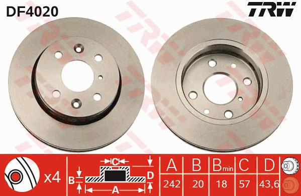 Tarcza hamulcowa TRW DF4020