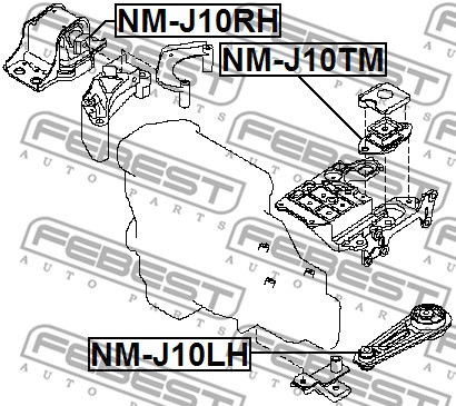 Poduszka silnika FEBEST NM-J10RH