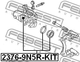 Zestaw naprawczy zacisku FEBEST 2376-9N5R-KIT