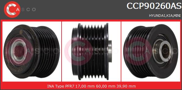 Koło pasowe alternatora CASCO CCP90260AS