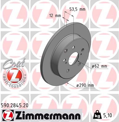 Tarcza hamulcowa ZIMMERMANN 590.2845.20