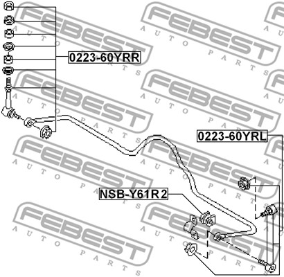 Guma stabilizatora FEBEST NSB-Y61R2