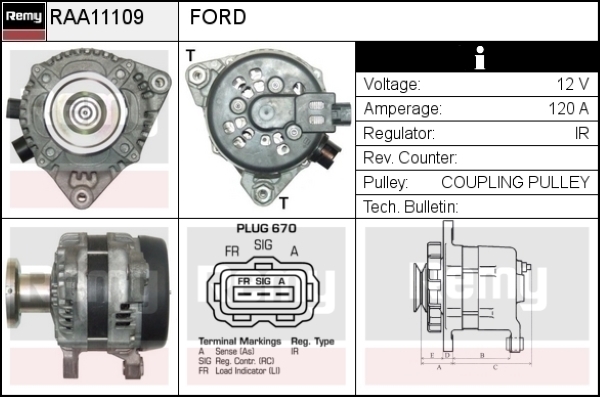 Alternator REMY RAA11109