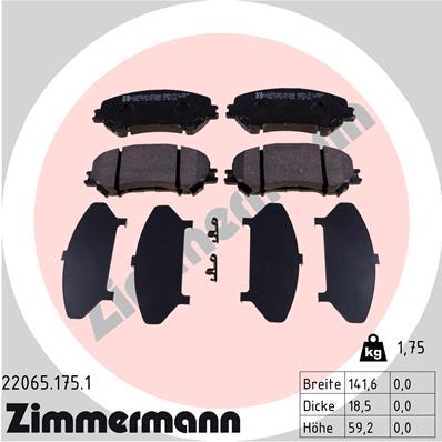 Klocki hamulcowe ZIMMERMANN 22065.175.1
