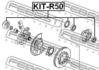 Łożysko podpory wału FEBEST KIT-R50