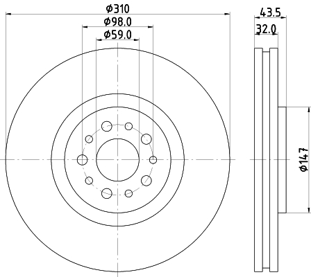 Tarcza hamulcowa HELLA 8DD 355 109-131