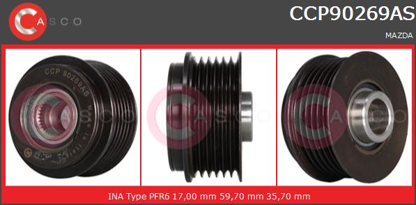 Koło pasowe alternatora CASCO CCP90269AS