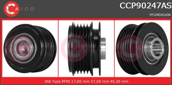 Koło pasowe alternatora CASCO CCP90247AS