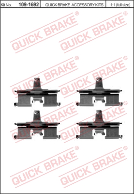 Zestaw akcesoriów montażowych  klocków hamulcowych QUICK BRAKE 109-1692