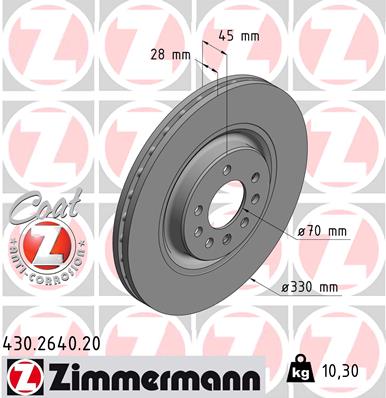 Tarcza hamulcowa ZIMMERMANN 430.2640.20