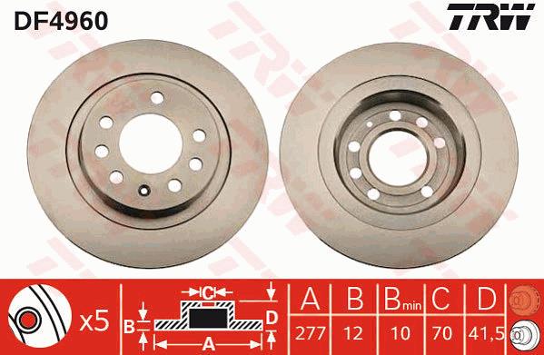 Tarcza hamulcowa TRW DF4960