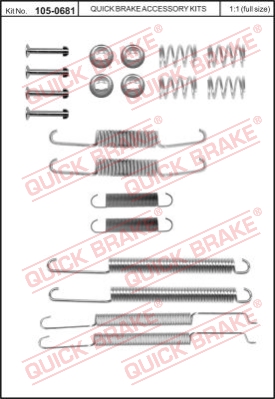 Zestaw dodatków do szczęk hamulcowych QUICK BRAKE 105-0681