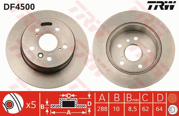 Tarcza hamulcowa TRW DF4500