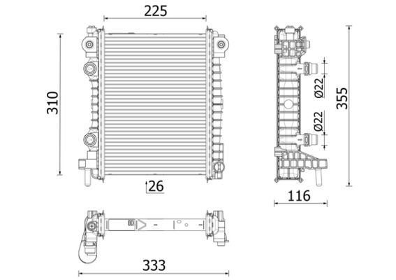 Chłodnica, układ chłodzenia silnika MAHLE CR 2707 000P