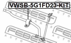 Guma stabilizatora FEBEST VWSB-5G1FD23-KIT