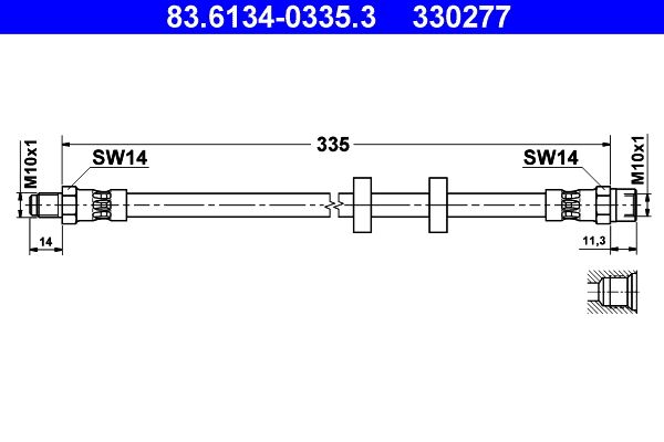 Przewód hamulcowy elastyczny ATE 83.6134-0335.3