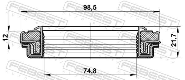 Pierścień uszczelniający wału, różnicowy FEBEST 95RCW-76981222X