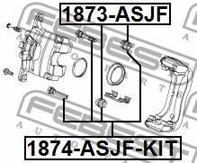 Sworzeń prowadzący  zacisk hamulca FEBEST 1874-ASJF-KIT