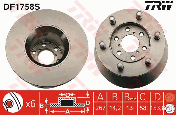 Tarcza hamulcowa TRW DF1758S