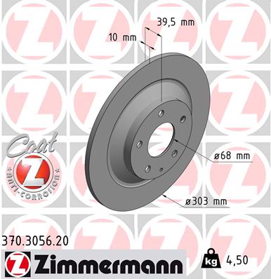 Tarcza hamulcowa ZIMMERMANN 370.3056.20