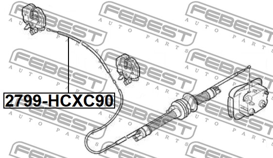 Cięgno zamka pokrywy komory silnika FEBEST 2799-HCXC90