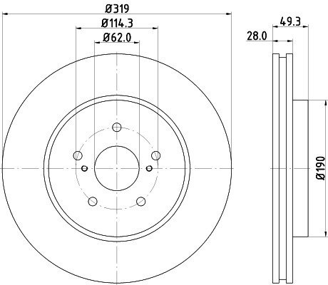Tarcza hamulcowa HELLA 8DD 355 114-981