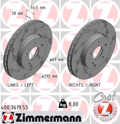 Tarcza hamulcowa ZIMMERMANN 400.3619.53